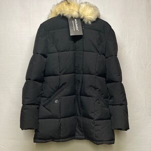 Molemsx Black Puffer Jacket with removable Fur women’s size Large (OKPM-12-016)